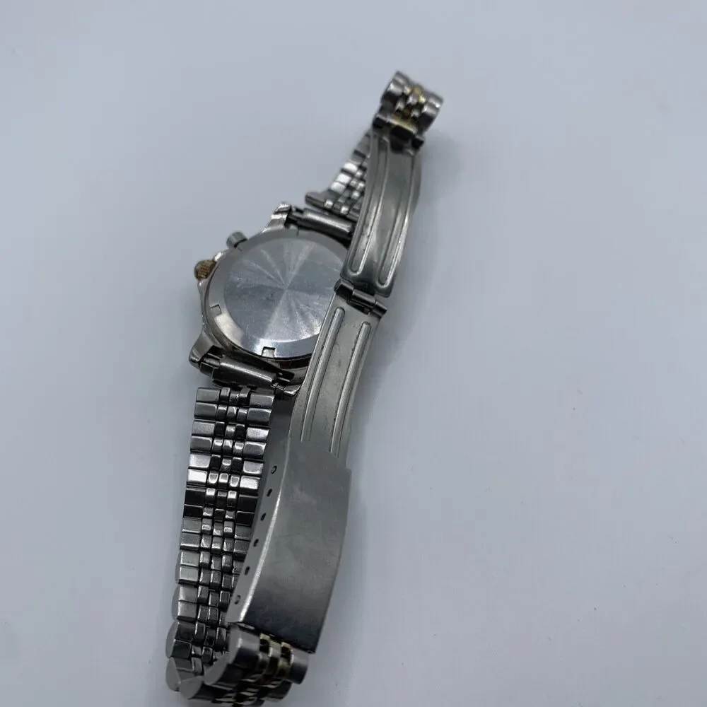 Women's Freestyle Watch Dual Tone Silver Gold Bracelet Watch Black Dial